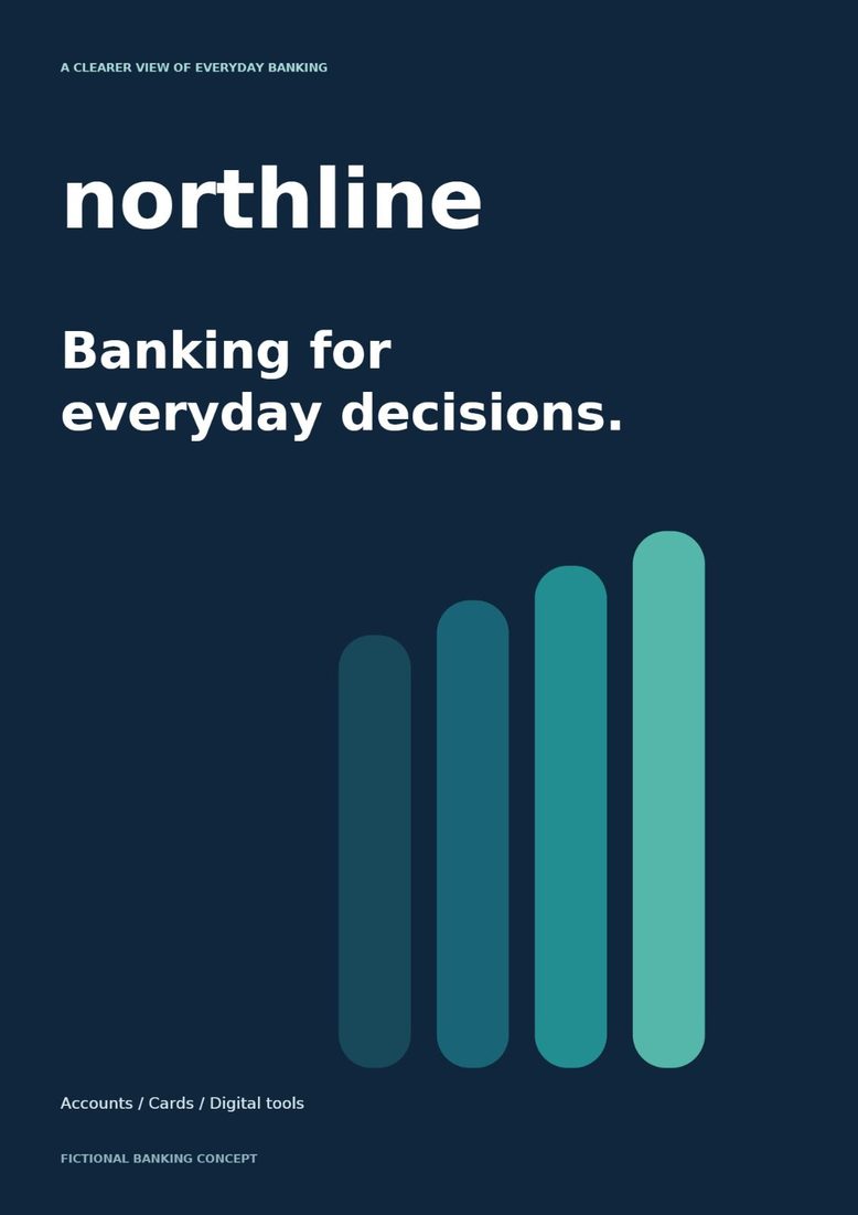 The cover of Northline, a banking brochure made with Flippique.